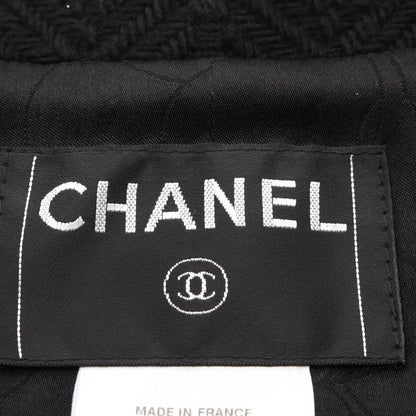 CHANEL Wool Tailored Blazer Black Size 40