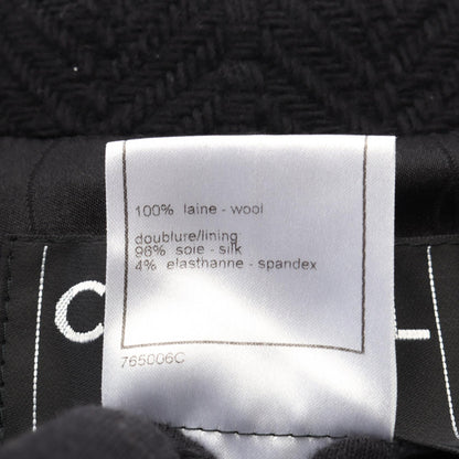 CHANEL Wool Tailored Blazer Black Size 40