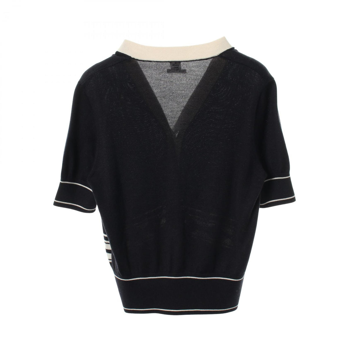HERMES Chaine d'Ancre Silk Cashmere Cardigan Blue Size 38