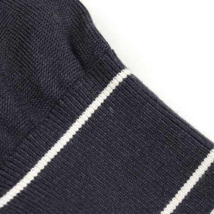 HERMES Chaine d'Ancre Silk Cashmere Cardigan Blue Size 38