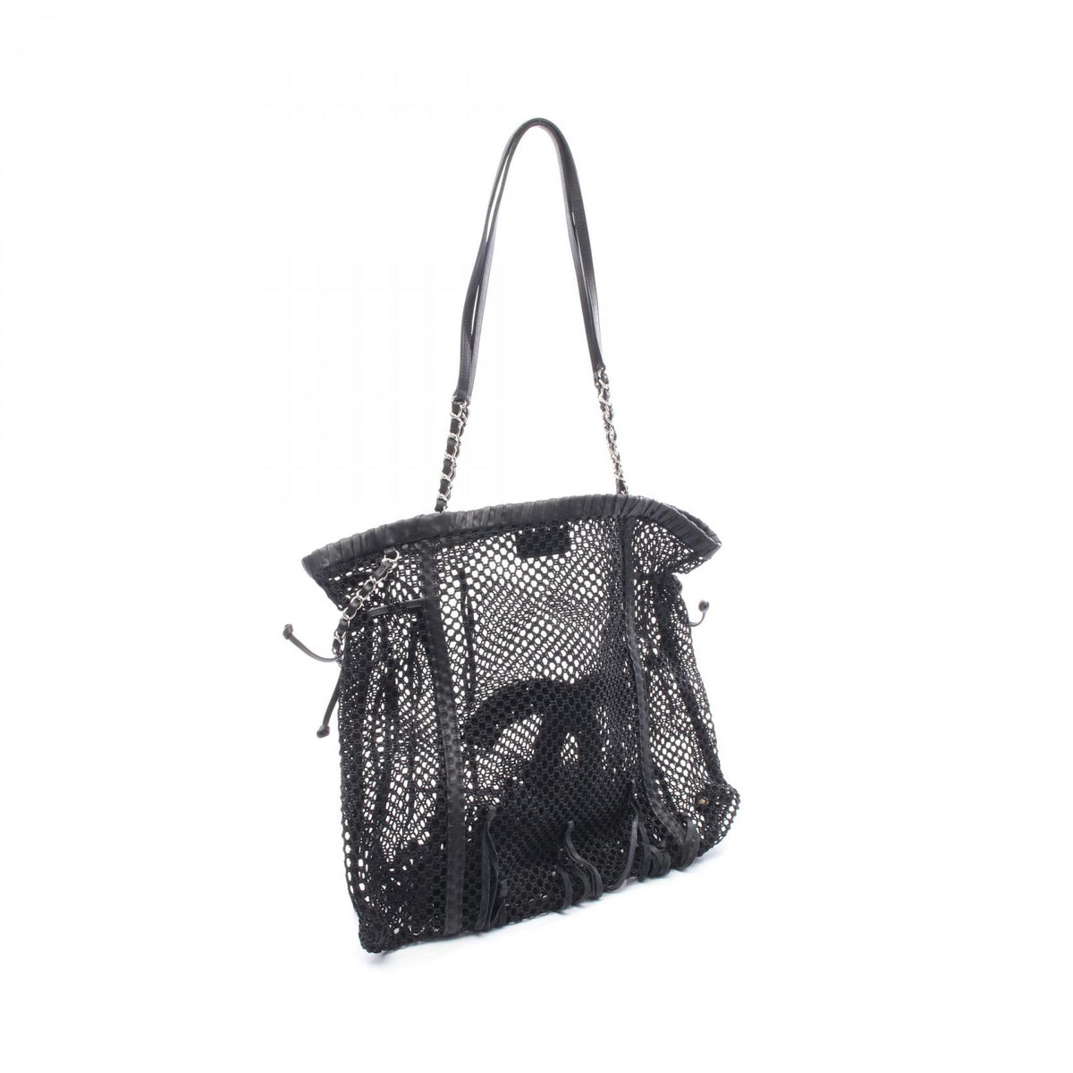CHANEL Coco Mark Leather Mesh Shoulder Bag