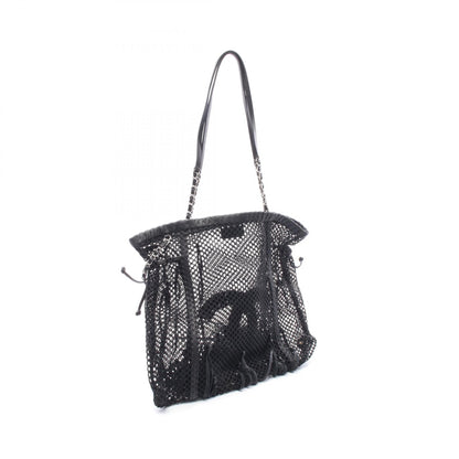 CHANEL Coco Mark Leather Mesh Shoulder Bag