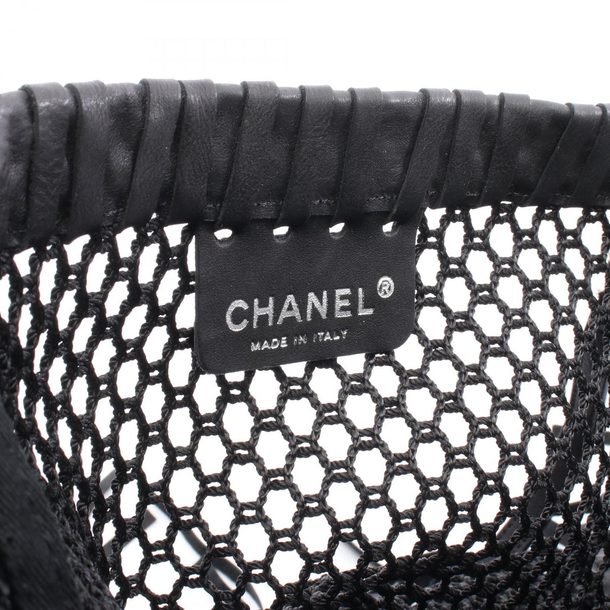 CHANEL Coco Mark Leather Mesh Shoulder Bag