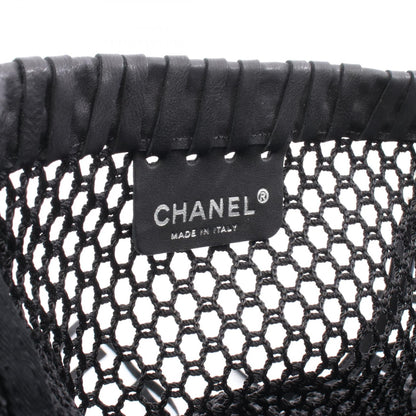 CHANEL Coco Mark Leather Mesh Shoulder Bag