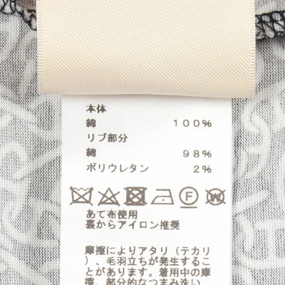 HERMES Naoussa Chaine Print Long T-Shirt White/Navy Size 34