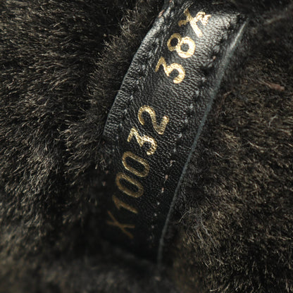 GIORGIO ARMANI Brown Shearling Long Boots Size 38.5