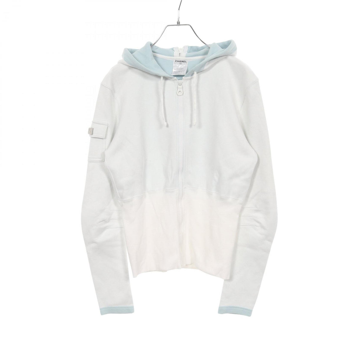 CHANEL 03P Sportline Cotton Hoodie - White Size 38