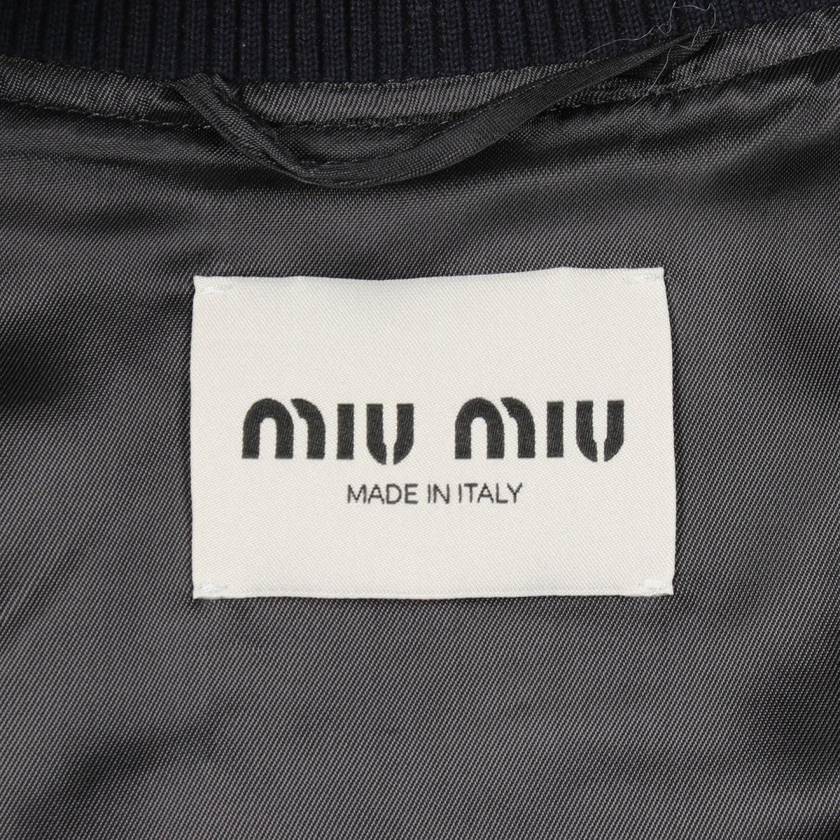 Miu Miu Logo Embroidered Cropped Wool Blouson Size 38