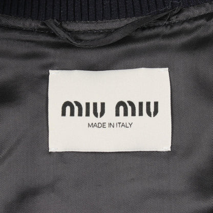 Miu Miu Logo Embroidered Cropped Wool Blouson Size 38