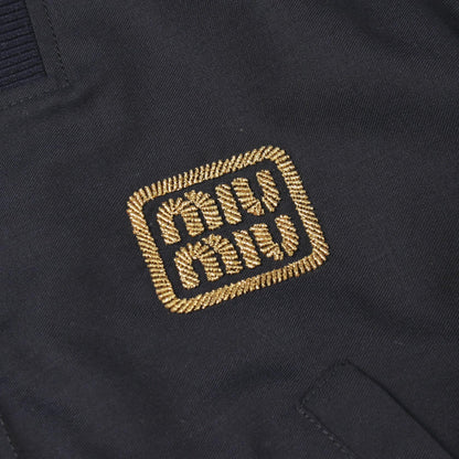 Miu Miu Logo Embroidered Cropped Wool Blouson Size 38
