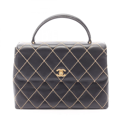 CHANEL Wild Stitch Top Handle Bag Gold HW