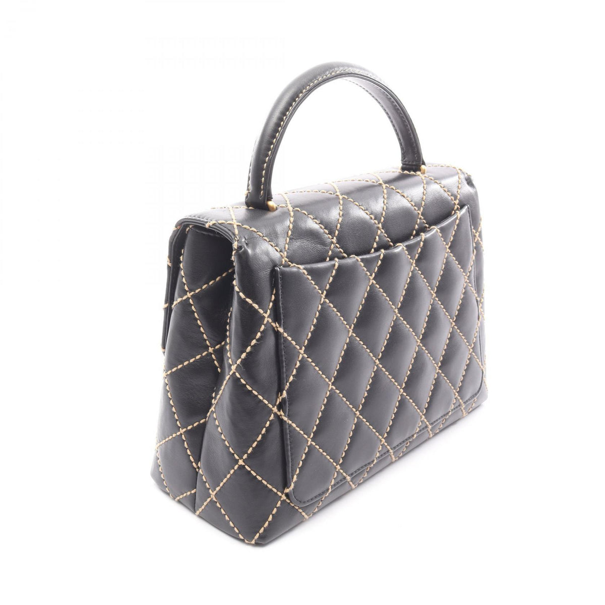 CHANEL Wild Stitch Top Handle Bag Gold HW