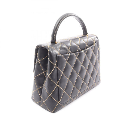 CHANEL Wild Stitch Top Handle Bag Gold HW