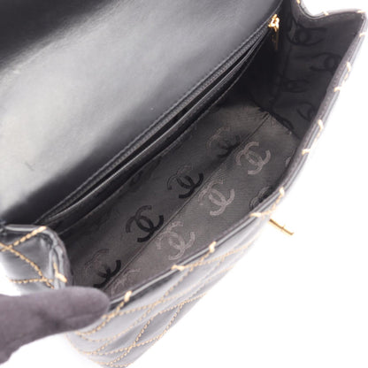 CHANEL Wild Stitch Top Handle Bag Gold HW