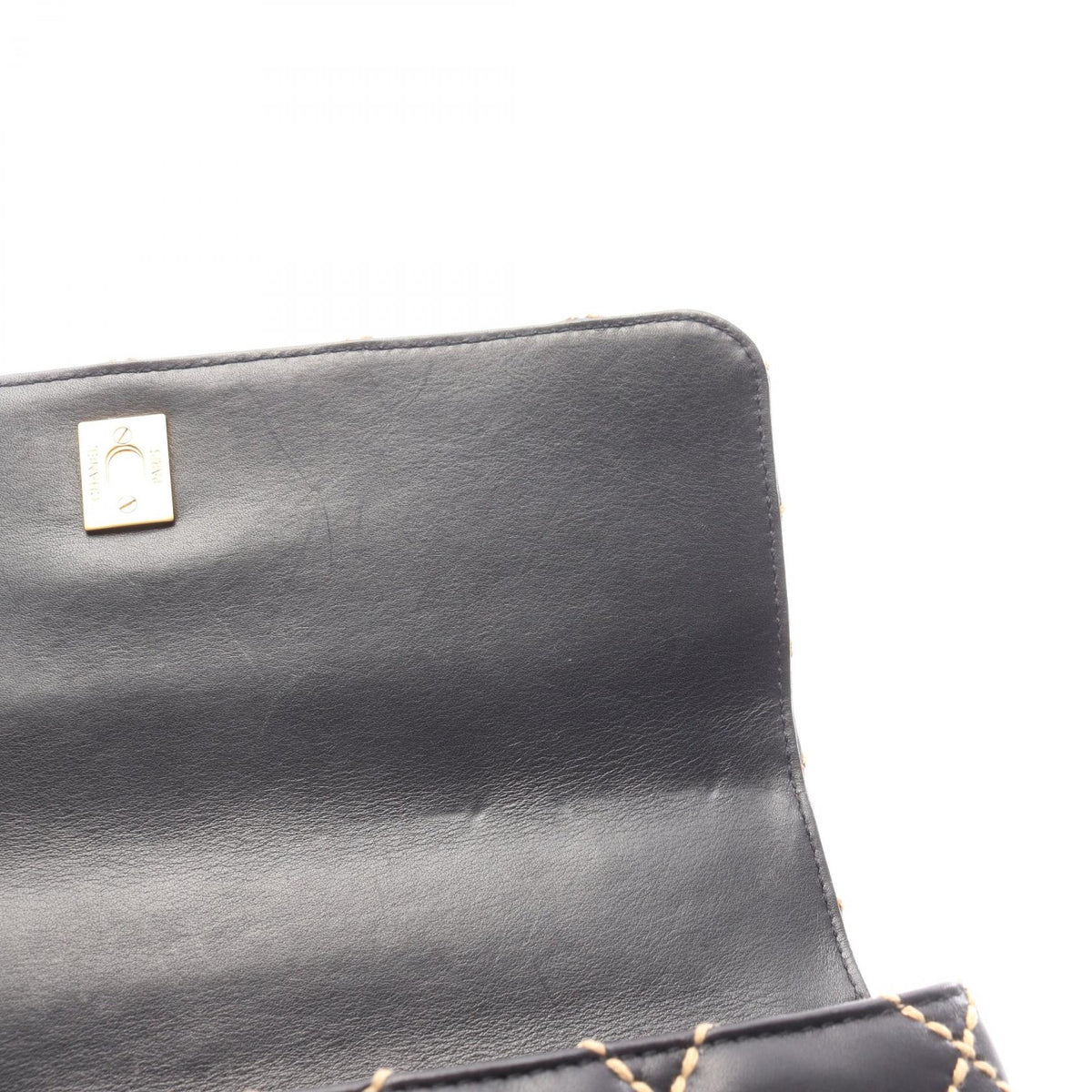 CHANEL Wild Stitch Top Handle Bag Gold HW