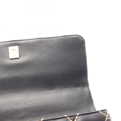 CHANEL Wild Stitch Top Handle Bag Gold HW