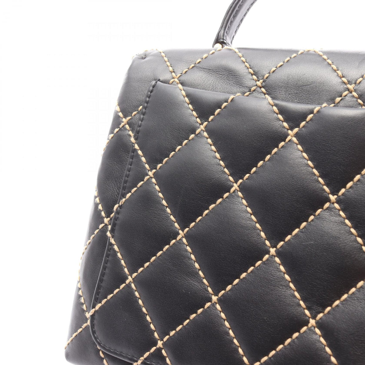 CHANEL Wild Stitch Top Handle Bag Gold HW