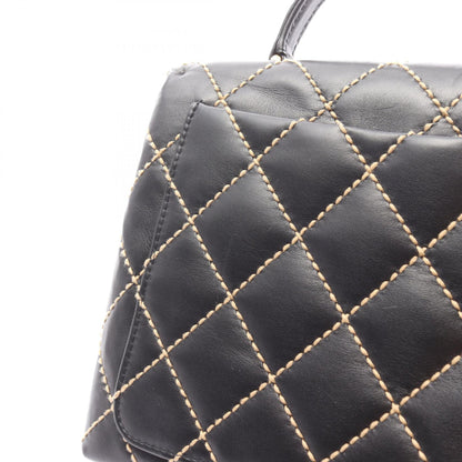 CHANEL Wild Stitch Top Handle Bag Gold HW