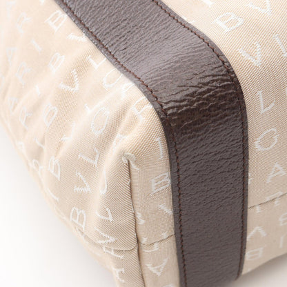 BVLGARI Logomania Canvas Leather - Beige Tote