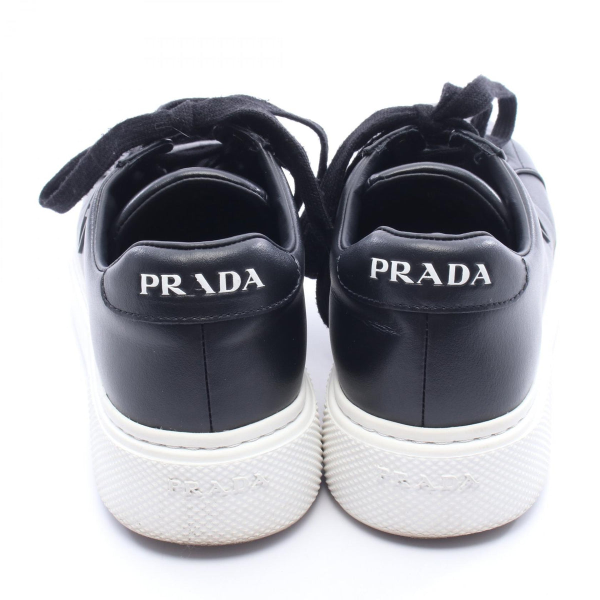 PRADA Triangle Logo Leather Sneakers Size 37.5