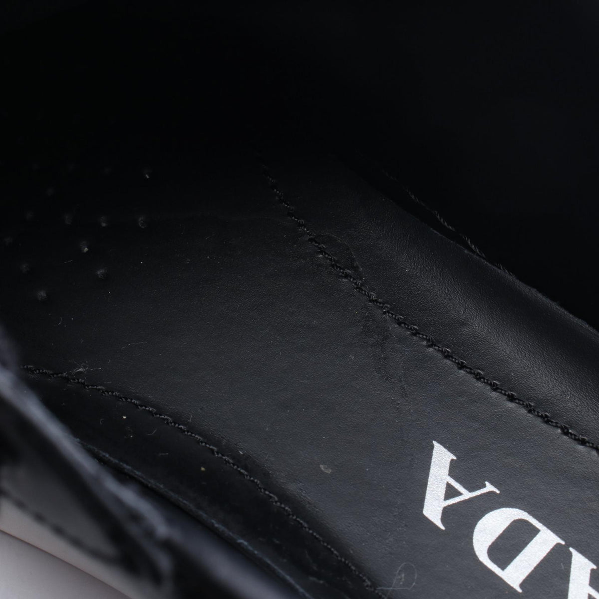 PRADA Triangle Logo Leather Sneakers Size 37.5