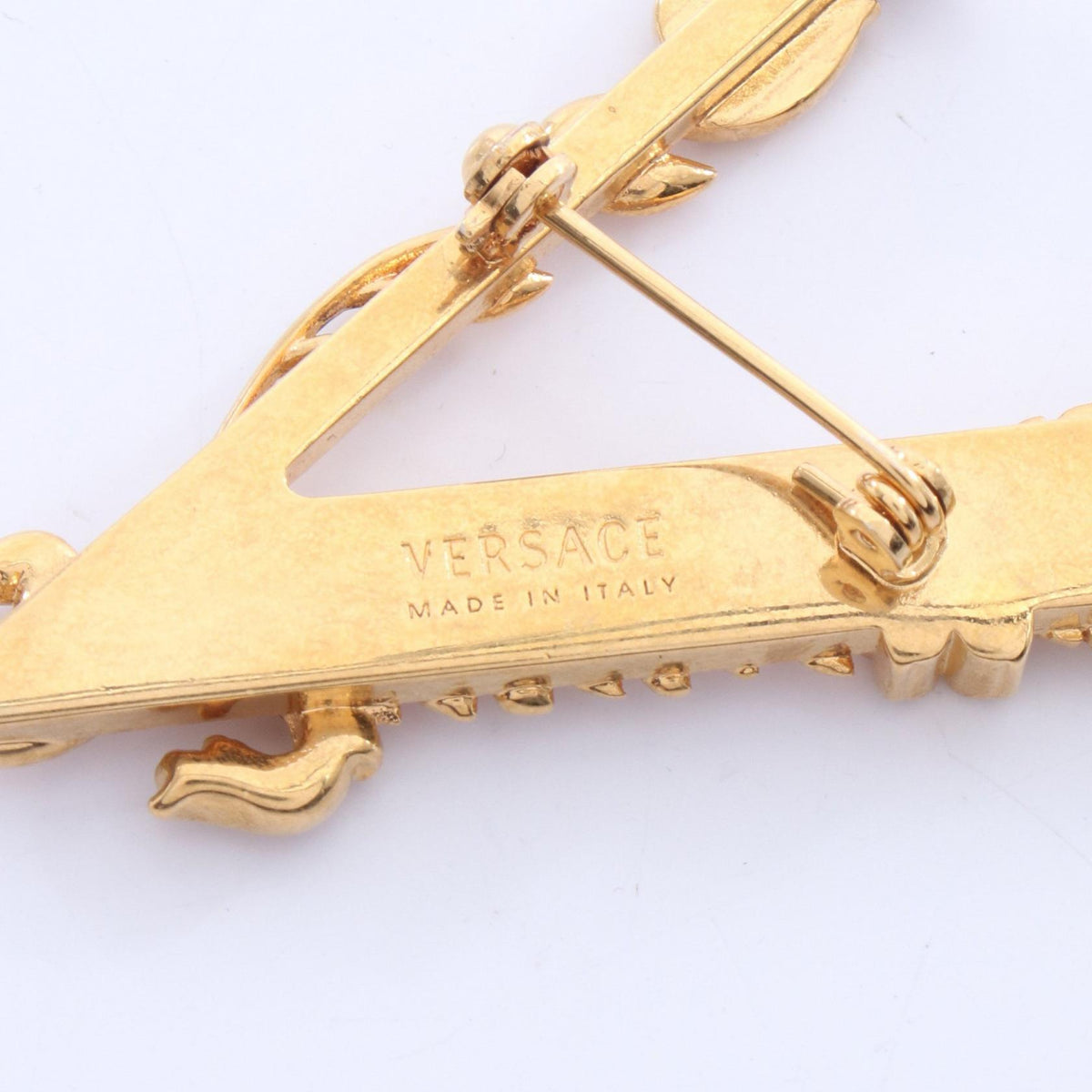 VERSACE Gold Plated Rhinestone Brooch