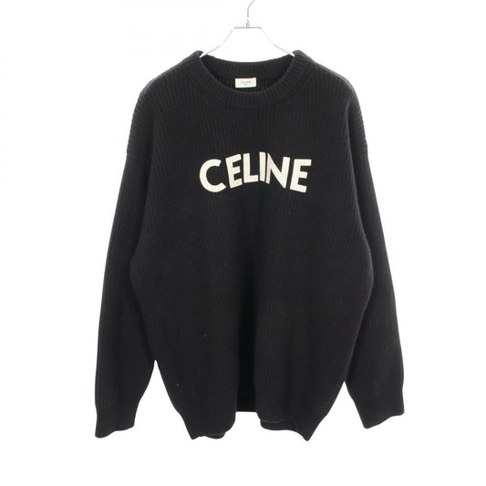 CELINE Oversize Rib Logo Wool Sweater Size M