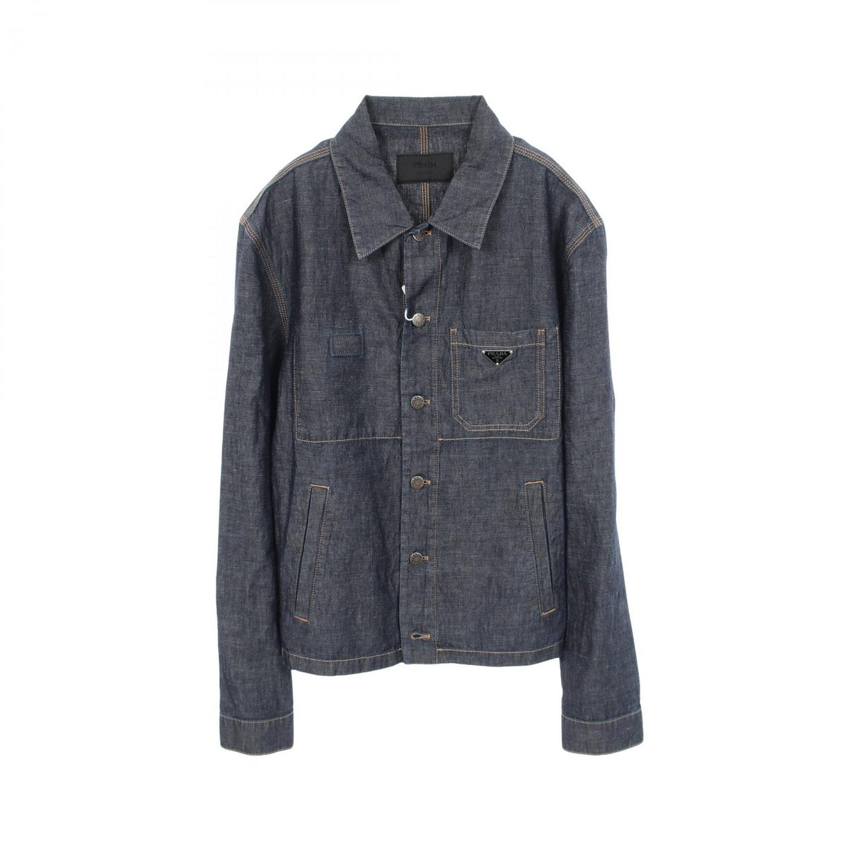 PRADA Cotton Navy Chambray Denim Jacket Size XL