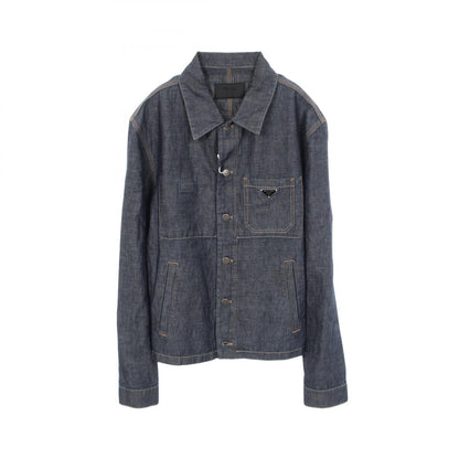 PRADA Cotton Navy Chambray Denim Jacket Size XL