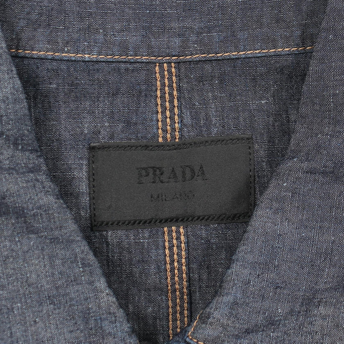 PRADA Cotton Navy Chambray Denim Jacket Size XL