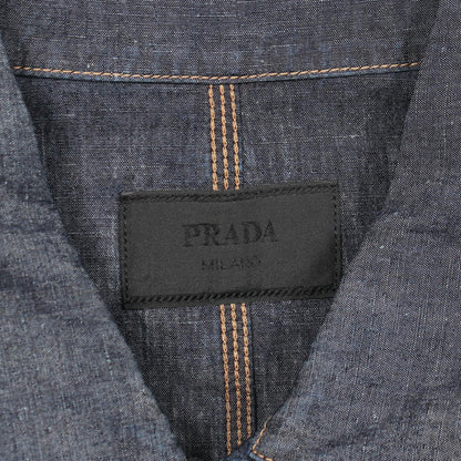 PRADA Cotton Navy Chambray Denim Jacket Size XL