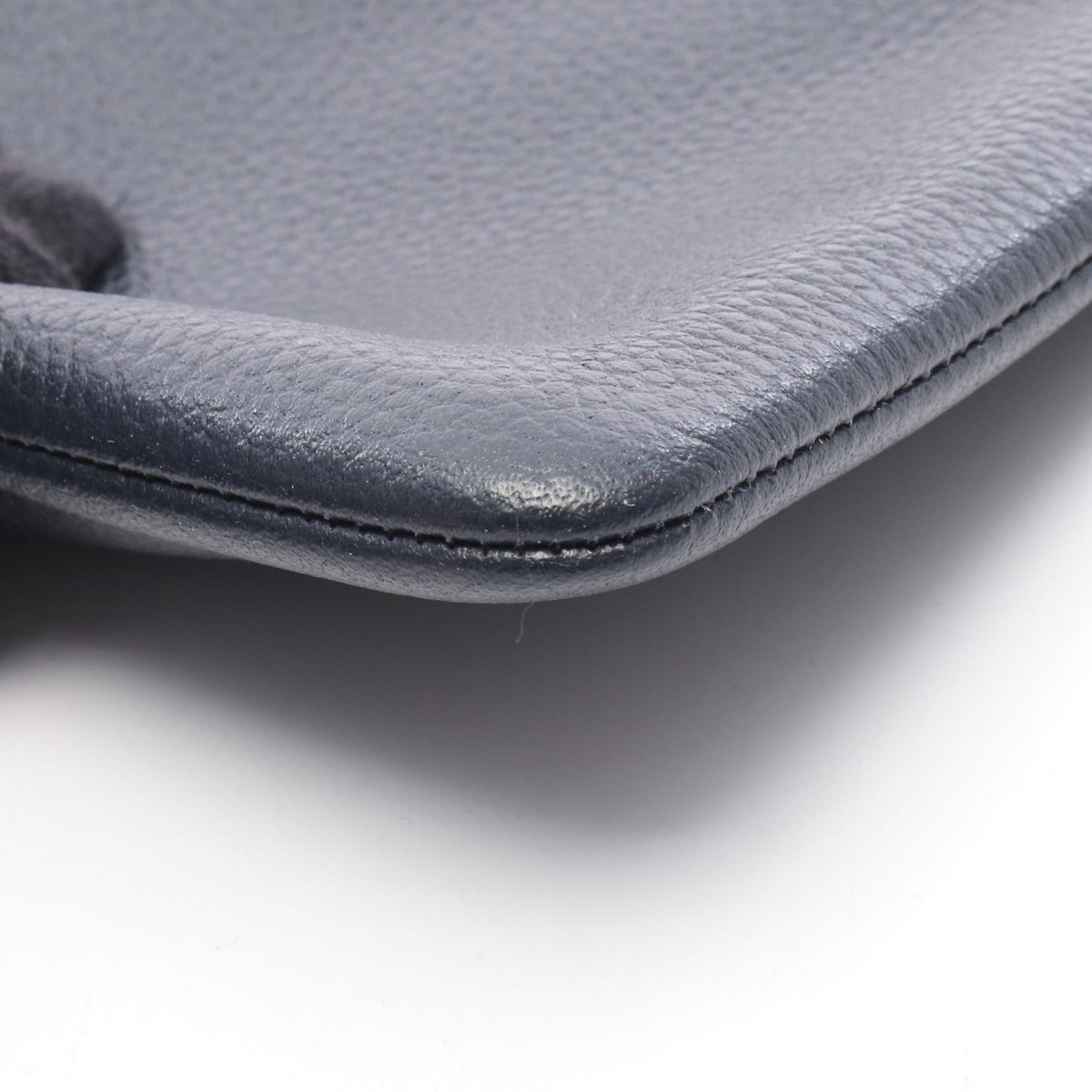 COACH Small Leather Wristlet Pouch Navy