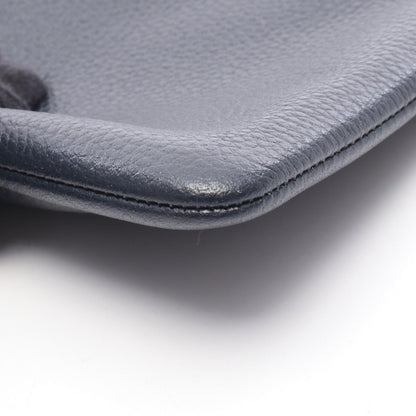 COACH Small Leather Wristlet Pouch Navy