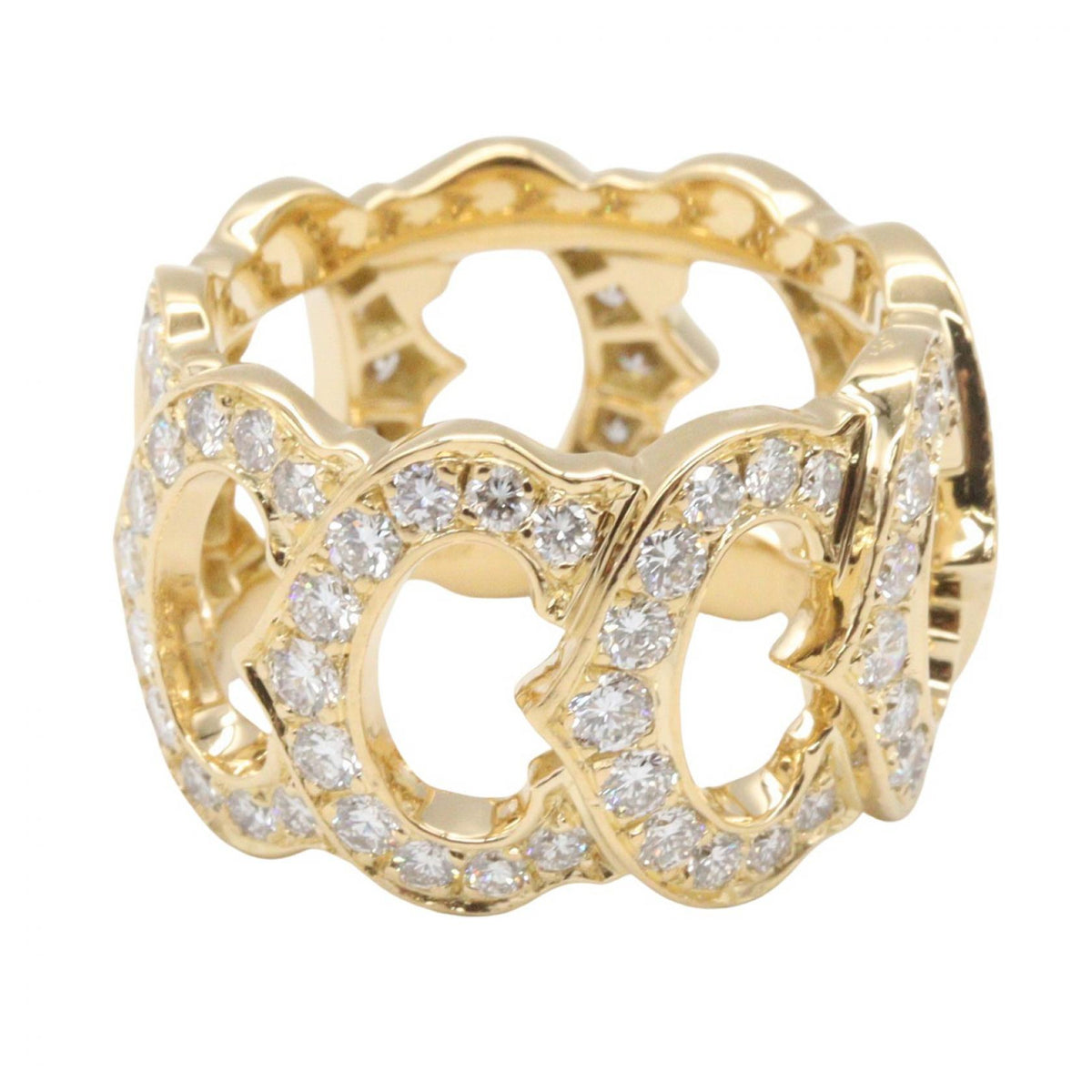 CARTIER C de Cartier K18 Diamond Ring Size JP 11