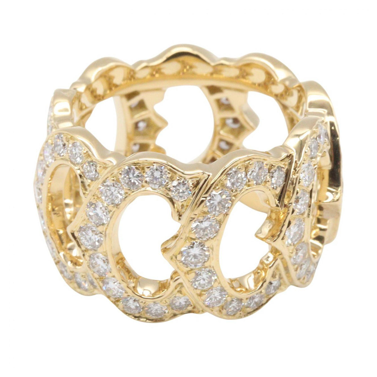CARTIER C de Cartier K18 Diamond Ring Size JP 11