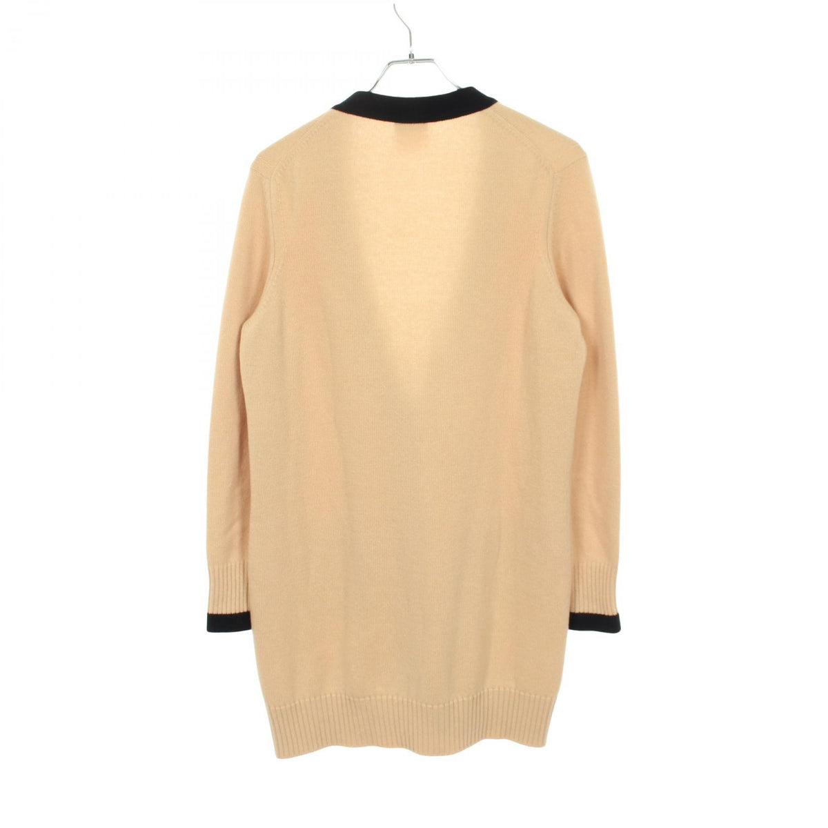 CHANEL CC Button Long Cashmere Cardigan Beige Size 34