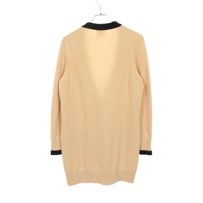 CHANEL CC Button Long Cashmere Cardigan Beige Size 34