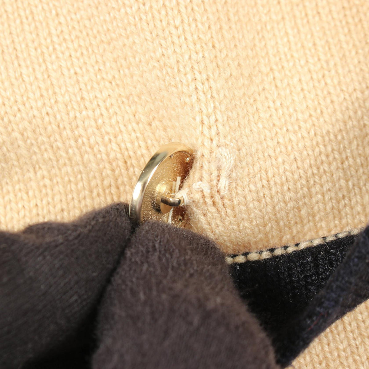 CHANEL CC Button Long Cashmere Cardigan Beige Size 34