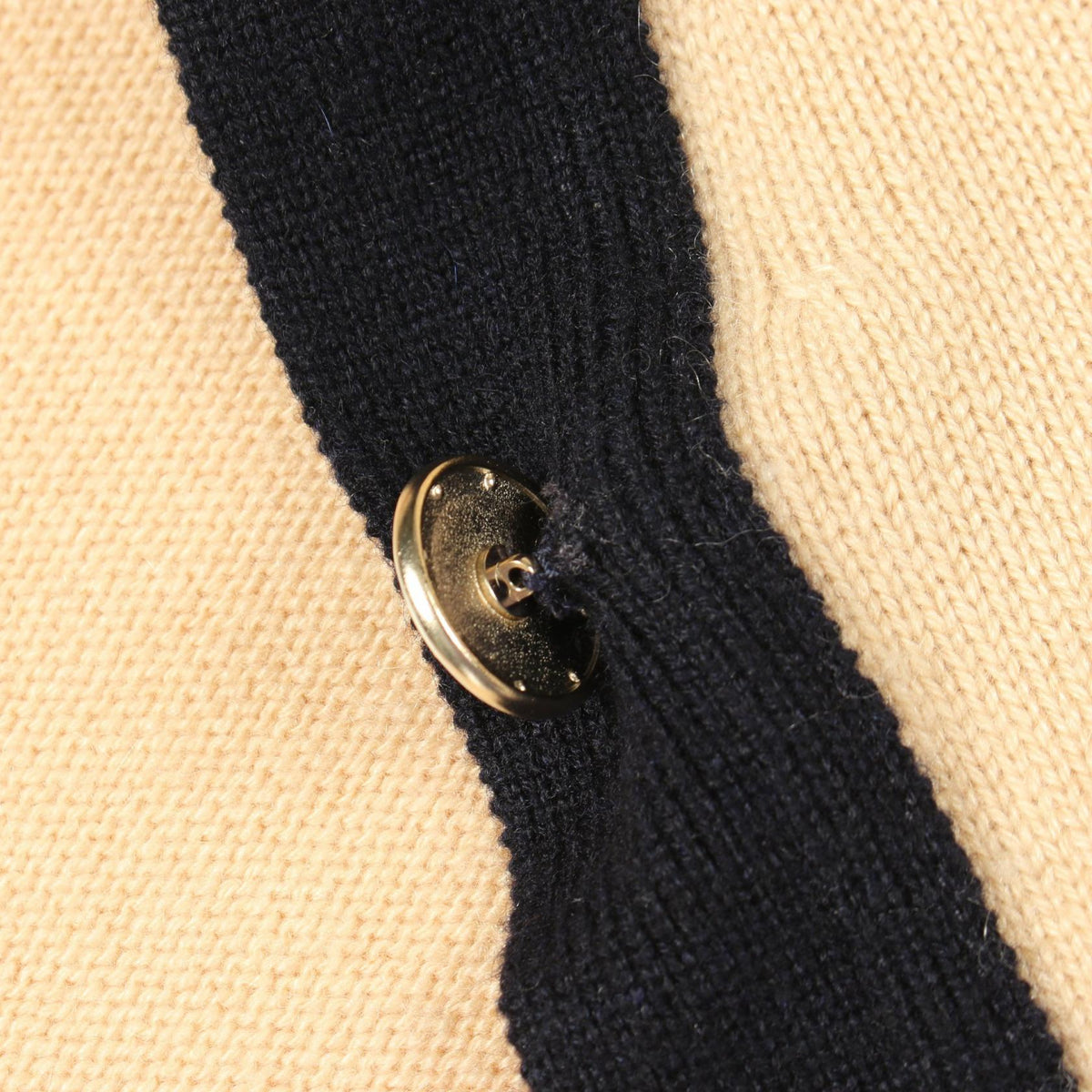 CHANEL CC Button Long Cashmere Cardigan Beige Size 34