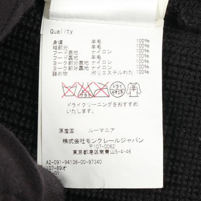 MONCLER Mixed Media Wool Nylon Hoodie Size S