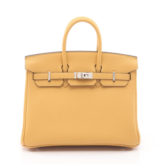 HERMES Birkin 25 Paille Togo Bag Yellow