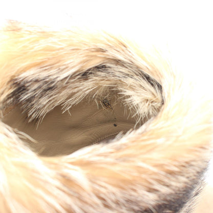 PRADA Suede Fur Boots - Beige Size 35.5