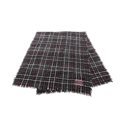 CHANEL Coco Mark Tweed Wool - Black Stole