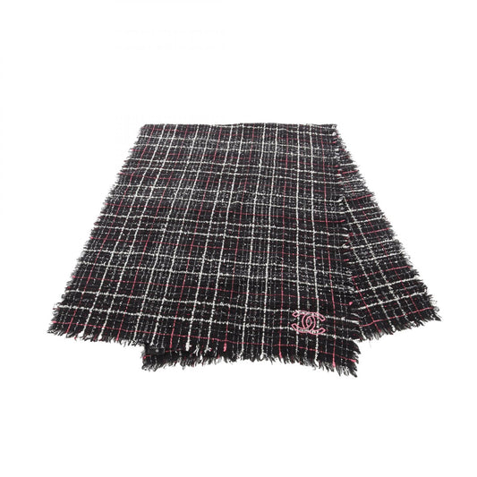 CHANEL Coco Mark Tweed Wool - Black Stole