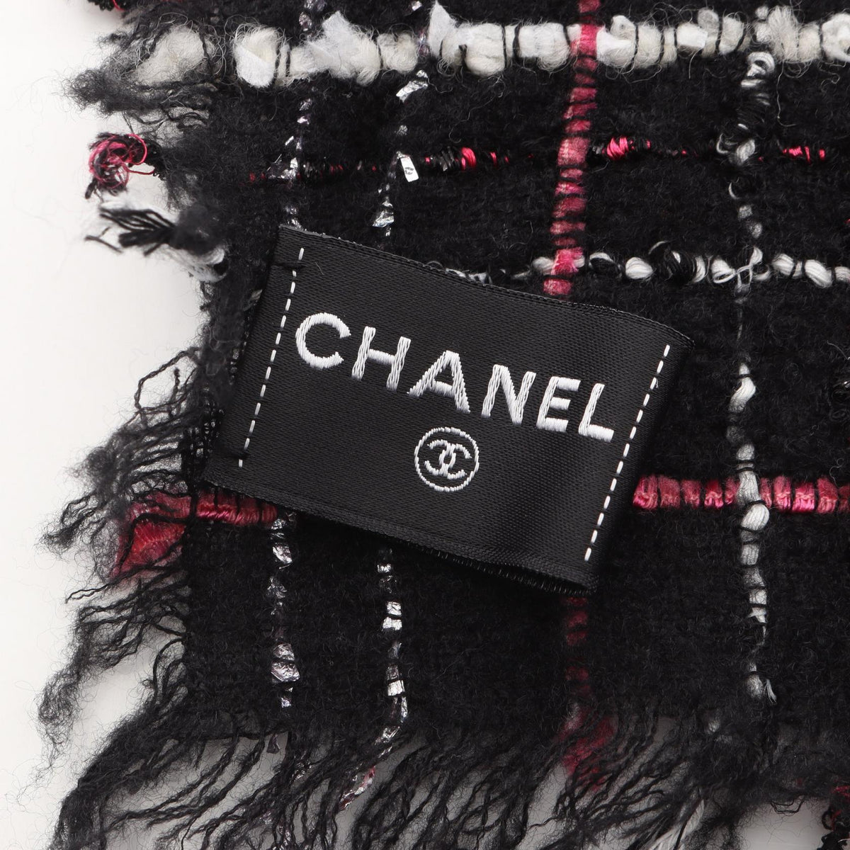 CHANEL Coco Mark Tweed Wool - Black Stole