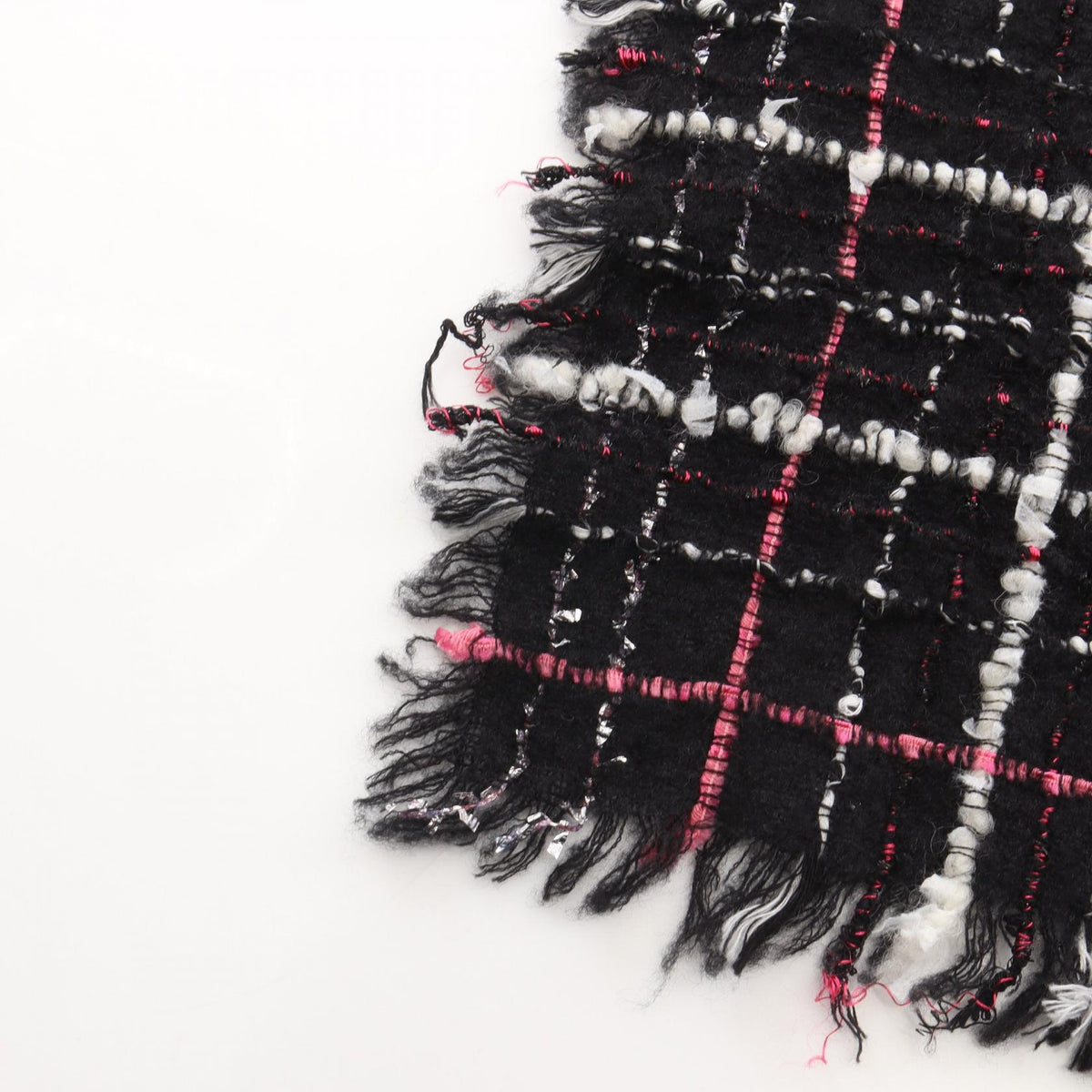 CHANEL Coco Mark Tweed Wool - Black Stole