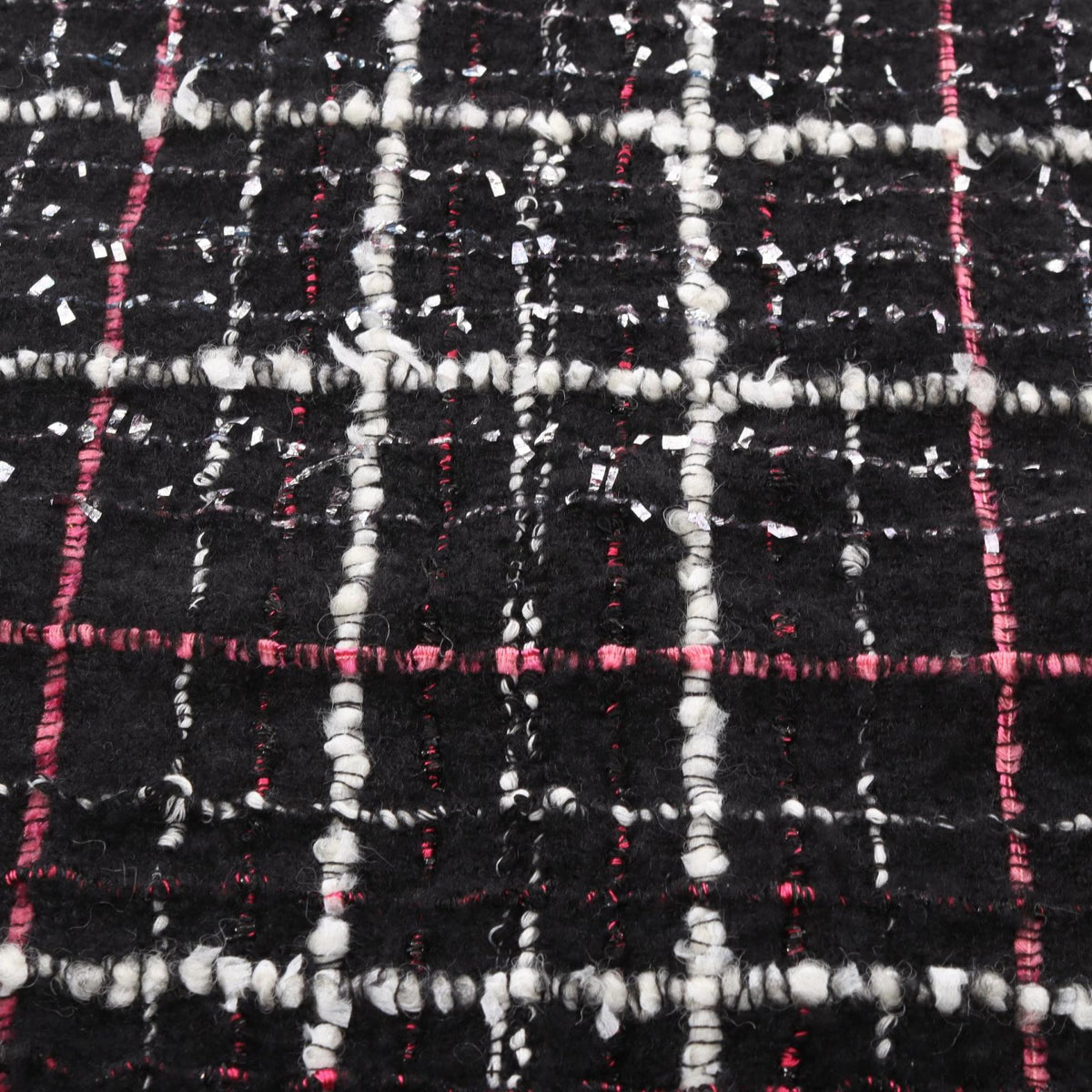 CHANEL Coco Mark Tweed Wool - Black Stole