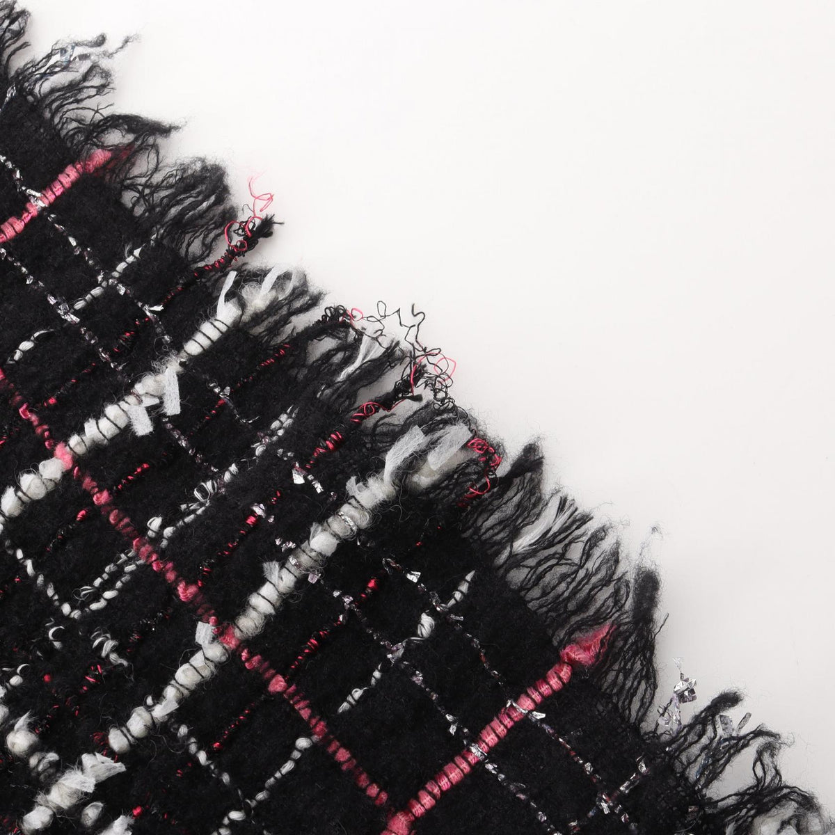 CHANEL Coco Mark Tweed Wool - Black Stole