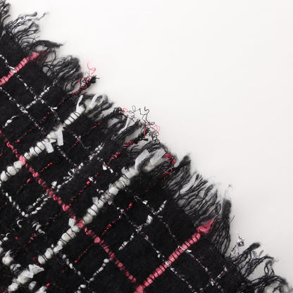 CHANEL Coco Mark Tweed Wool - Black Stole