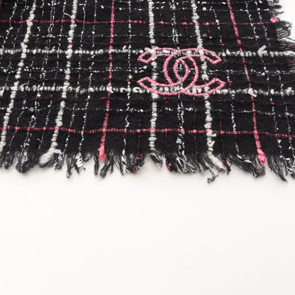 CHANEL Coco Mark Tweed Wool - Black Stole